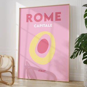 Rome Italy Print Instant Digital Download, Minimalist Poster, European Beach Poster, Bright Coloured Travel Print, Italy Poster