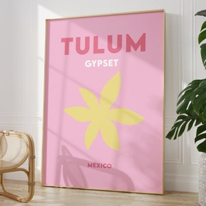 Tulum Print Instant Digital Download, Minimalist Poster, European Beach Poster, Bright Coloured Travel Print, Mexico Print