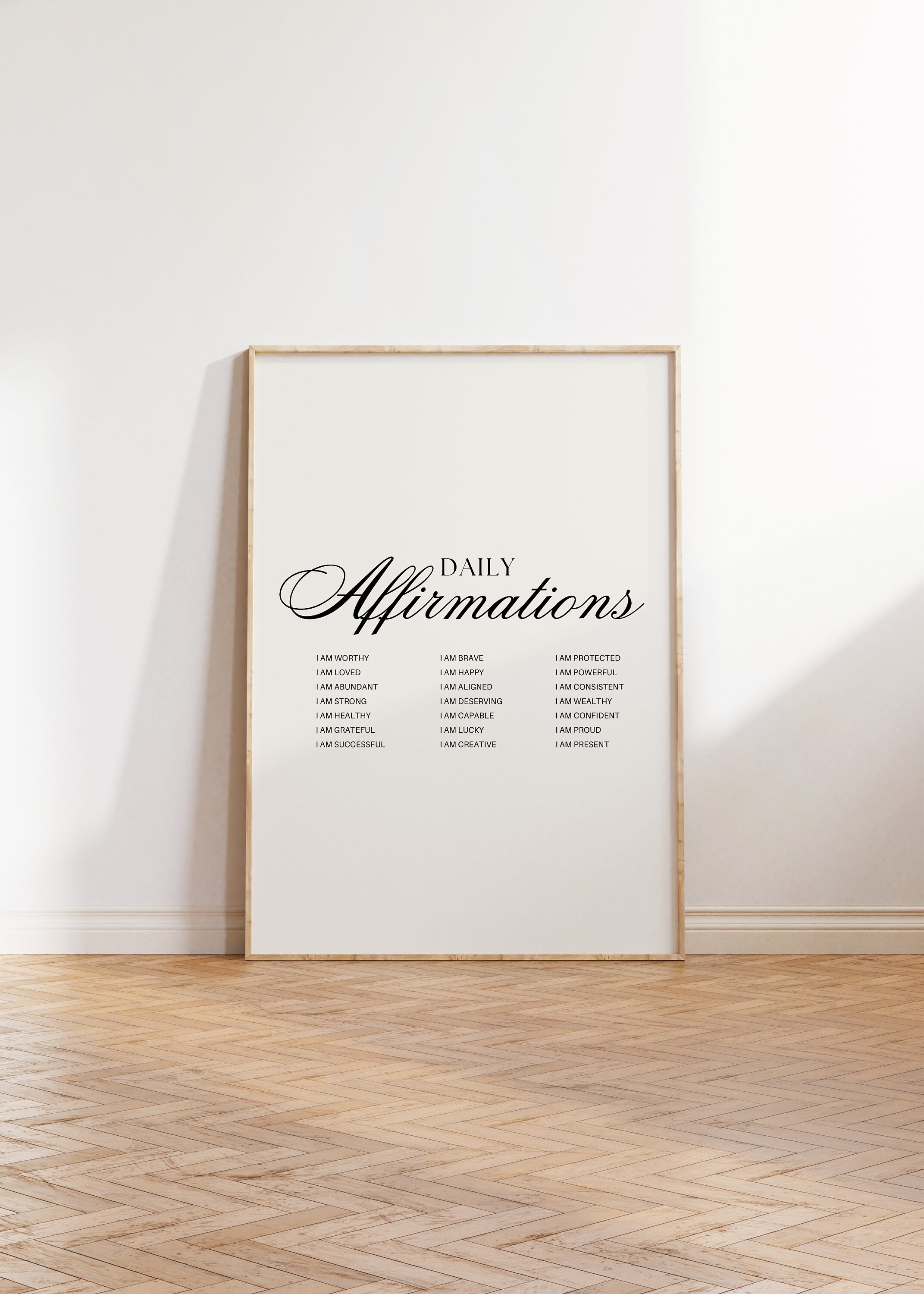 Daily Affirmations Print Poster Instant Digital Download Poster, I Am ...