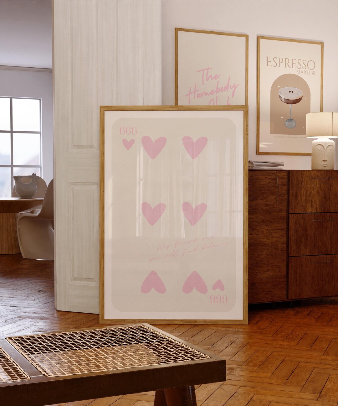 Playing Card Pink Print, Angel Number 666 Poster Instant Digital ...