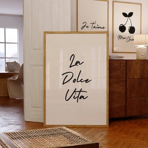 La Dolce Vita, arte italiano, impresiones de arte mural de moda, arte imprimible de moda, decoración de sala de estar, descarga digital, arte mural italiano