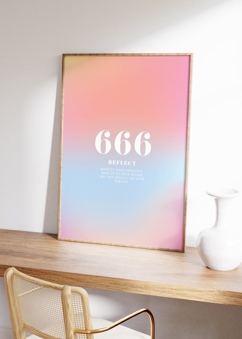 Angel Number 666 Poster Instant Digital Download Poster, Aura Poster ...