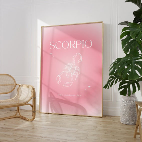 Scorpio Print Instant Digital Download Poster, Gradient Scorpio Poster, Scorpio Zodiac Wall Art, Zodiac Poster, Star Sign Print