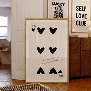 Speelkaart afdrukken, engel nummer 666 poster Instant Digitale Download, engel nummer poster, engel nummer Wall Art Print
