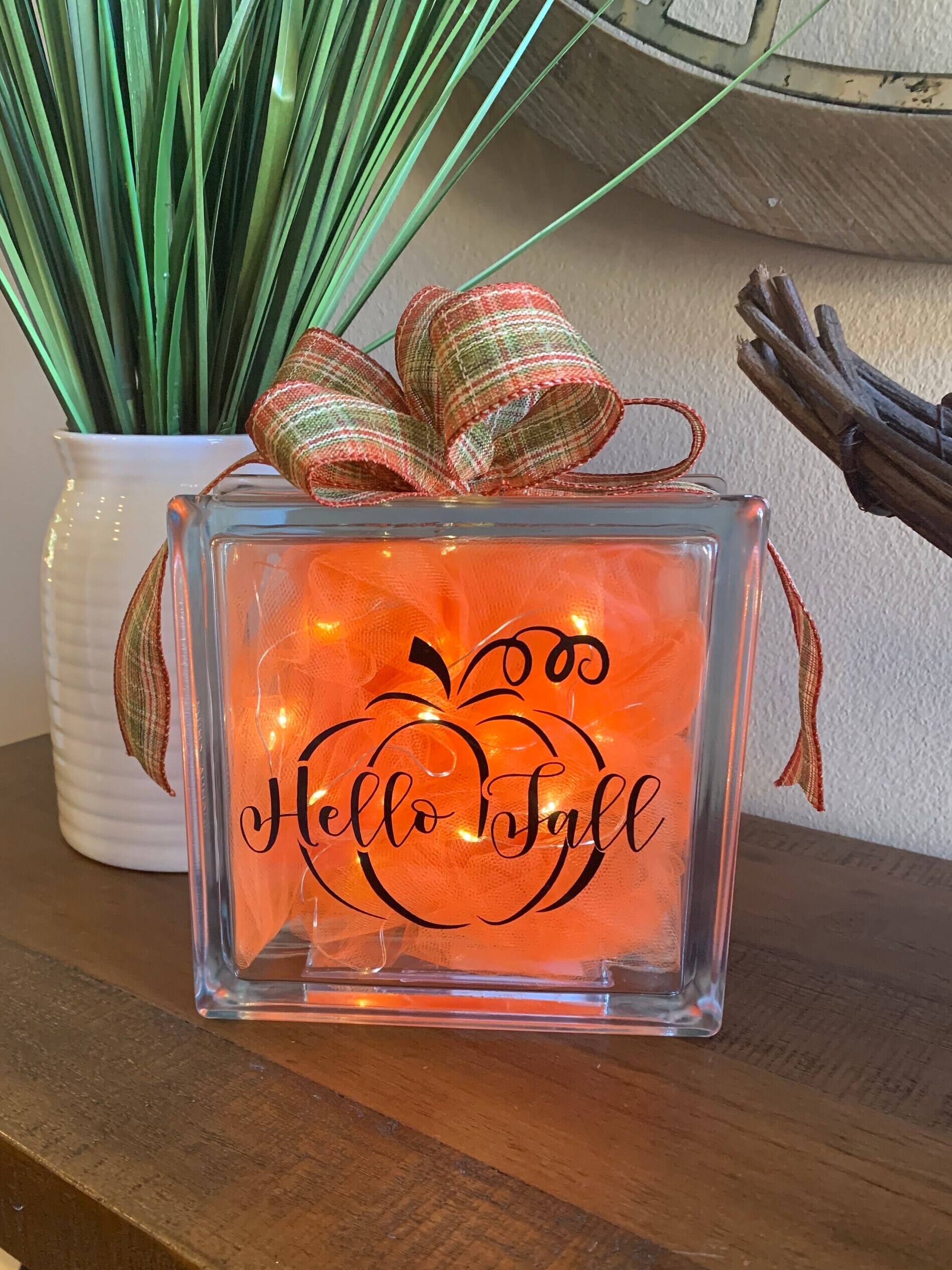 Fall Halloween Glass Block - Etsy