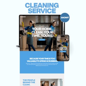 Plantilla Web Servicio Limpieza Hogar Showit Editable Responsive Limpieza Residencial Profesional Negocio Limpieza Casa