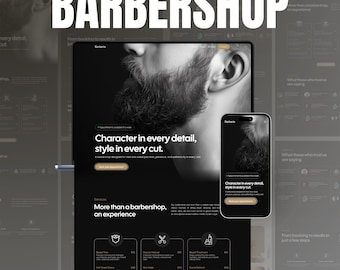 Barbershop Website Template for Framer Modern Barber Shop Landing Page Men’s Grooming Website Barber Portfolio  Booking Ready