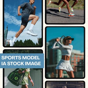 60種類以上のAIスポーツ写真、アスレチックライフスタイル画像、フィットネス＆ワークアウト美学、アクティブな人々のモックアップ
