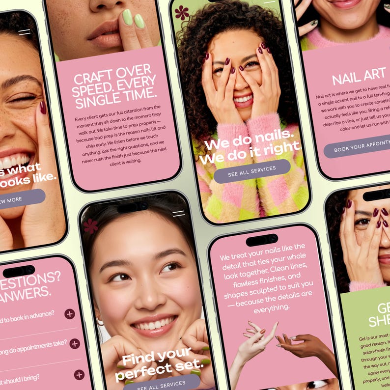 Nail Salon Showit Website Template, Nail Tech and Nail Artist Website ...