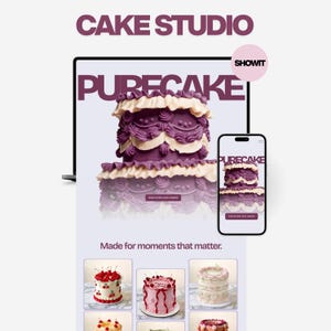 Cake Studio Showit Website Template, Bakery and Pastry Shop Website, Editable Mobile Friendly Cake Maker and Dessert Business Site