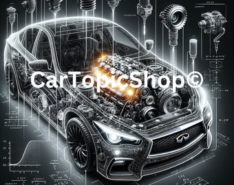 Diagrama de coche JDM del Infiniti Q50/Q60 (paquete de 3, descarga digital)