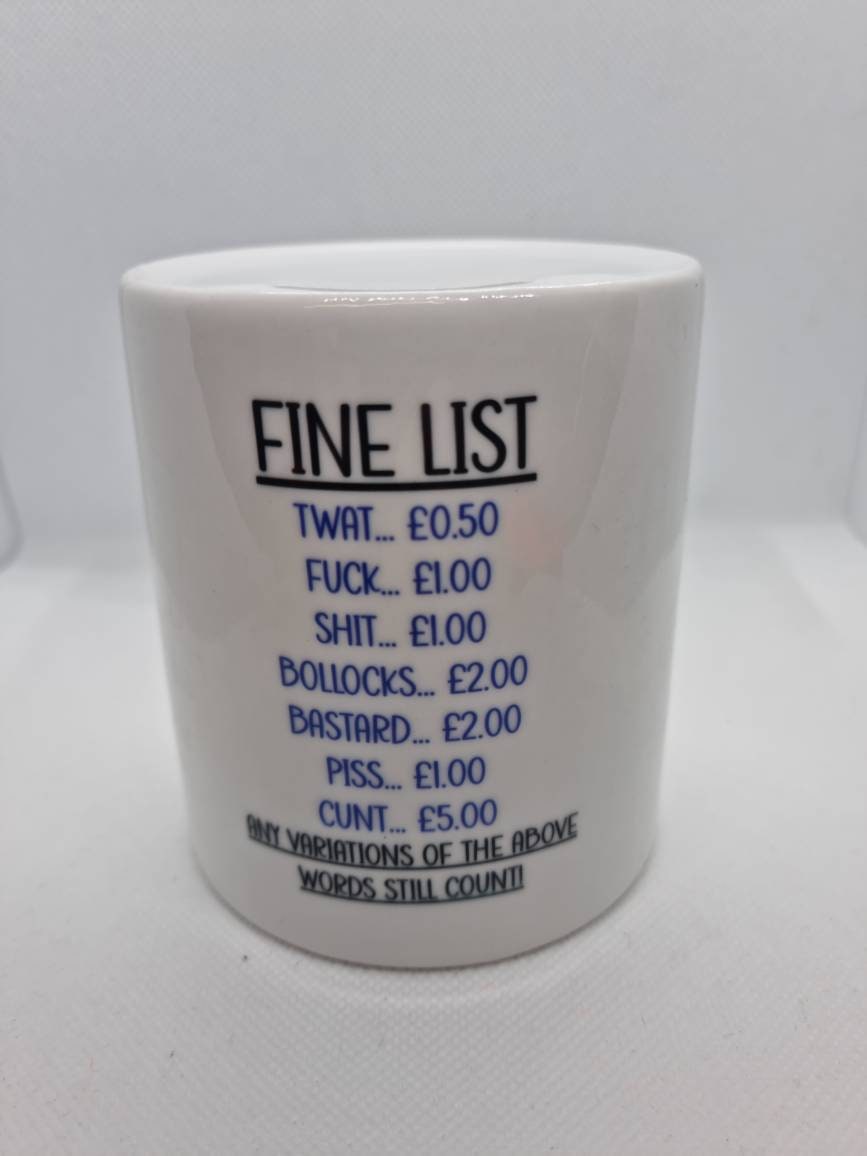 Personalised Swear Jar Money Box Etsy UK