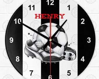 Personalised Football Clock in a variety of colours, Football Gift, Gifts for him, Boys gifts, Wall clock, Football Gift, Team Colours