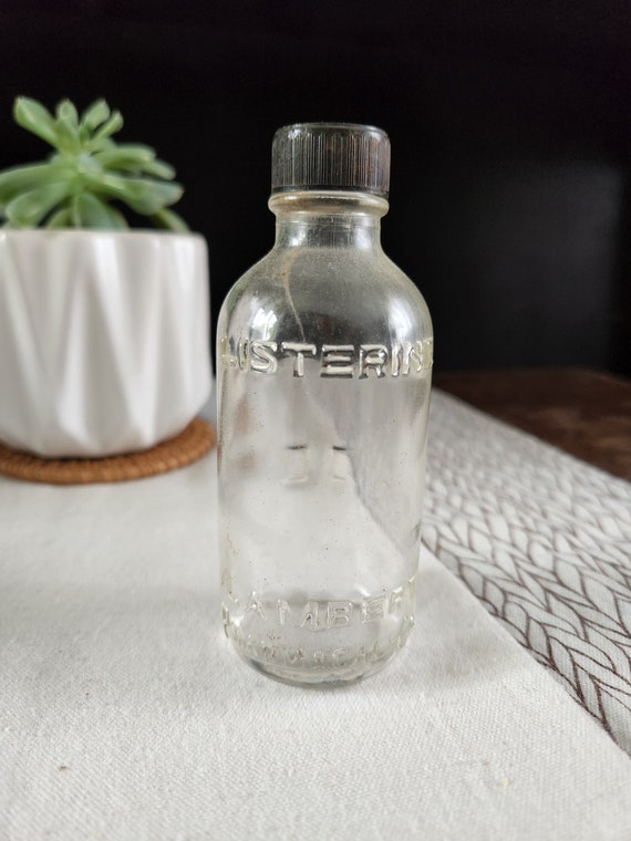 Antique Glass Listerine Bottle Etsy