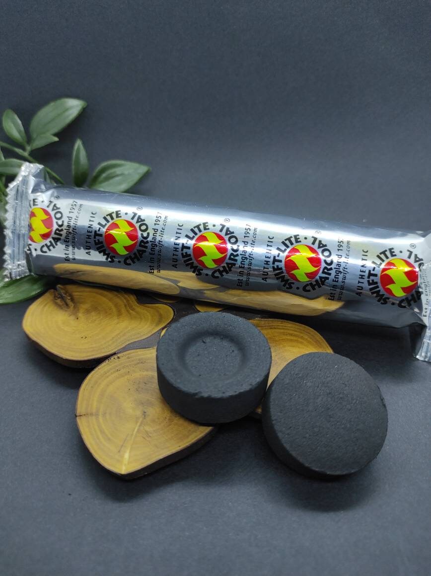 Charbons Encens, Disque de 33mm Paquet 10 Disques, Pour Fumigation, Encens en Grain ou Feuille