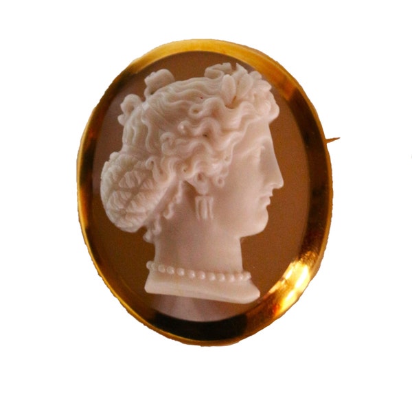 Broche camée sur agate Napoléon III