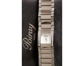 Poiray My First Cuff Watch in Steel and Diamonds