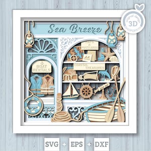 Coastal Store - 3D Shadow Box Layered SVG DXF EPS (Cutting Files)