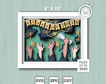 Graduation Students Class of 2026 - 3D Shadow Box Layered SVG DXF EPS (Cutting Files)