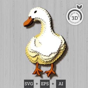3D gelaagde Mama Duck SVG, 3D gelaagde eend, gelaagde papercut svg, Moederdag Svg, baby eend, 3D dieren Svg, Cricut