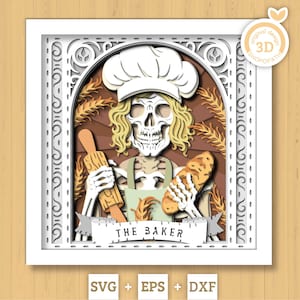 Caja de sombras 3D de la carta del Tarot de Baker, SVG 3D de Baker, archivos DXF EPS de corte de cartas del Tarot de Baker en capas para Cricut, Silhouette, Brother