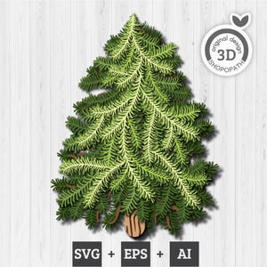 3D geschichteter Weihnachtsbaum SVG PDF EPS, geschichteter Weihnachtsbaum svg, Weihnachten 3D svg, Winter 3D svg, Baum 3D svg, Laser Cut Cricut Glowforge