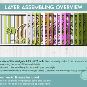 3D SVG Morning Glory Flowers With Terrarium House Shadow Box, 3D Summer SVG, Morning Glory 3D SVG, Layered Flowers 3d Svg, Cricut Silhouette image 4