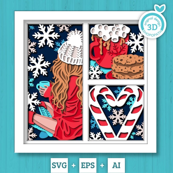 3D SVG Christmas Shadow Box, Layered Winter Shadow Box Svg, Christmas Socks 3D Svg, Santa Claus 3d Svg, Snowflakes svg Cricut Silhouette 3D SVG Christmas Shadow Box, Layered Winter Shadow Box Svg, Christmas Socks 3D Svg, Santa Claus 3d Svg, Snowflakes svg Cricut Silhouette
