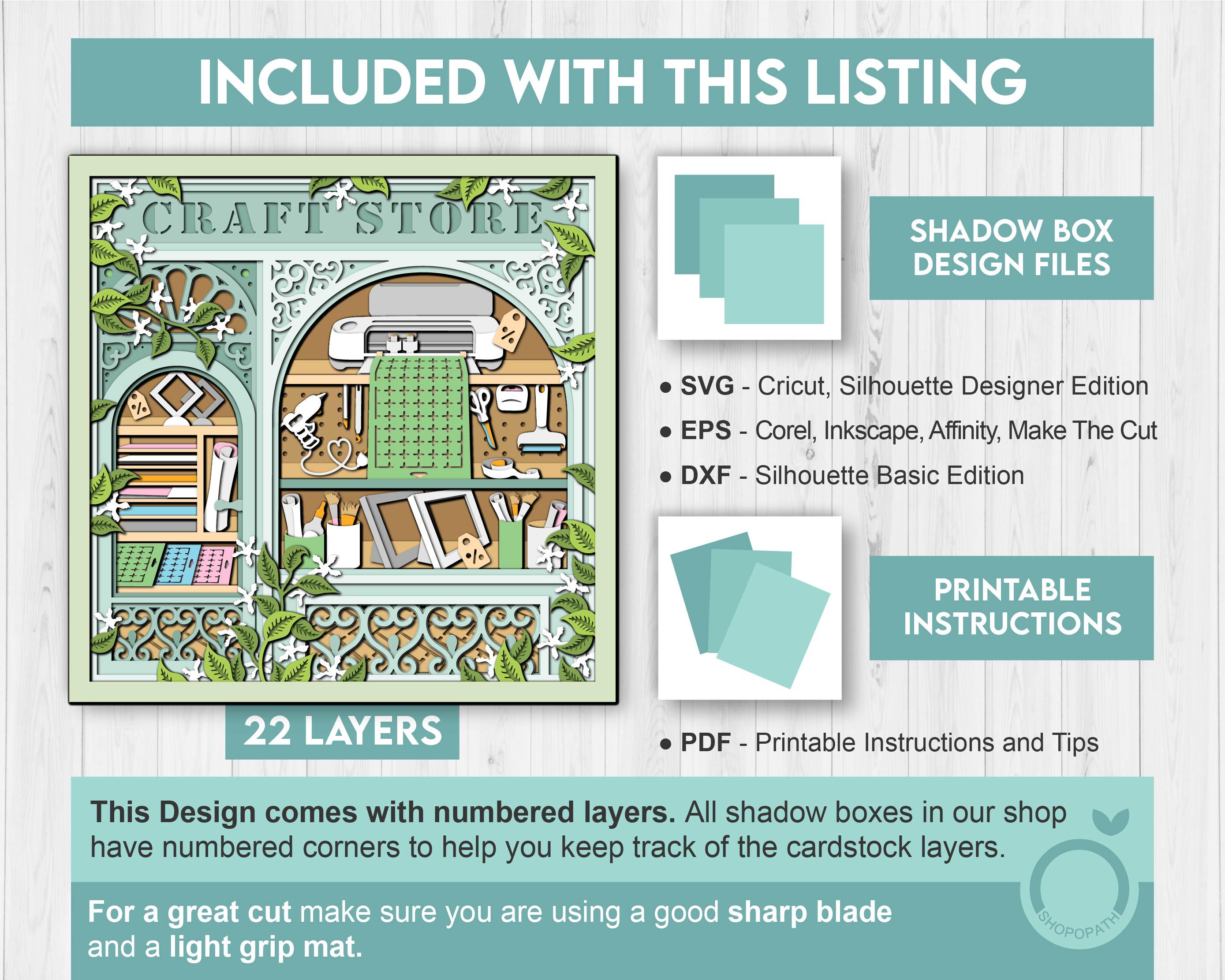 Cricut Craft Store - 3D Shadow Box Layered SVG DXF EPS (cutting Files ...