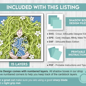 Mother Earth Holding Globe - 3D Shadow Box Layered SVG DXF EPS (Cutting Files) image 3