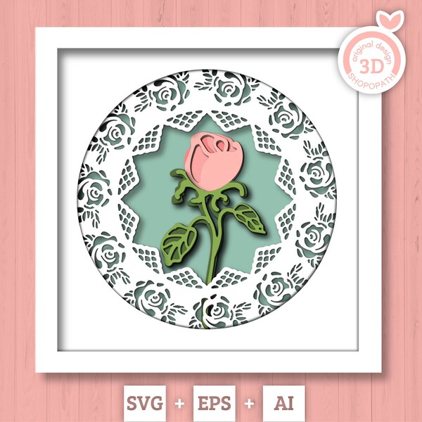 3D Layered Rose Bud with Lace Frame SVG EPS, Wedding Bouquet 3d Svg, Floral Shadow Box, Rose 3D Svg Bridal Layered Papercut svg, Cricut 3D Layered Rose Bud with Lace Frame SVG EPS, Wedding Bouquet 3d Svg, Floral Shadow Box, Rose 3D Svg Bridal Layered Papercut svg, Cricut