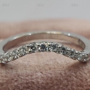 White Round Cut Diamond Engagement Wedding Band In 925 Sterling Silver,Minimalist Ring,Eternity Band,Stackable Ring,Gift For Women,Ring Band