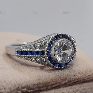 Antique 2.00 CT Round Cut Diamond Engagement Wedding Ring In 925 Sterling Silver,Antique Engagement Ring,Anniversary Gift For Her,Rings