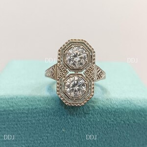 1930s Vintage 2.40 Ct White Round Diamond Engagement Ring In 925 Sterling Silver,Art Deco Ring,Antique Engagement Ring,Anniversary Gifts