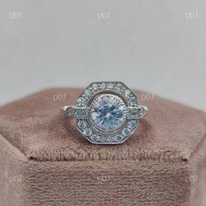 Vintage 2.20 CT White Round Cut Diamond Engagement Ring In 925 Sterling Silver,Antique Engagement Ring,Gift For Wife,Edwardian Ring,Rings