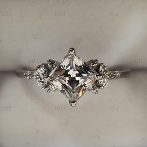 1.90 CT White Princess Cut Diamond Engagement Wedding Ring In 925 Sterling Silver,Solitaire Engagement Ring,Gifts For Her,Princess Ring