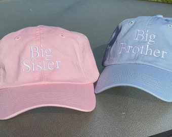 Big Sister Hat, Big Brother Baseball Caps, Classic Dad Hat, Youth Ball Cap, Summer Hat, Hats For Kids