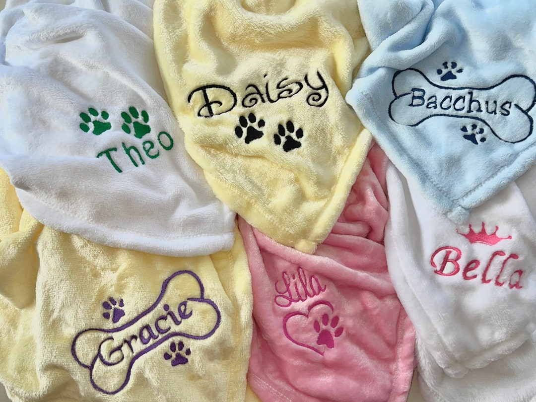 Dog Blanket, Personalized Blanket for Pet, Custom Embroidered Blanket