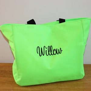 Diaper Tote Bag, Daycare Bag, Personalized Tote Bag with Zipper, Kids Travel Bag, Zippered Tote Bag, Diaper Bag
