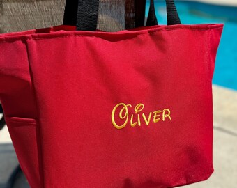 Personalized Tote Bags, Large Tote Bag Zip Closure, Custom Embroidery Gift Bag