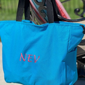 Personalized Tote Bag with Zipper, Blue Daycare Tote Bag, Kids Travel Bag, Daycare Bag, Diaper Bag, Going To Grandmas