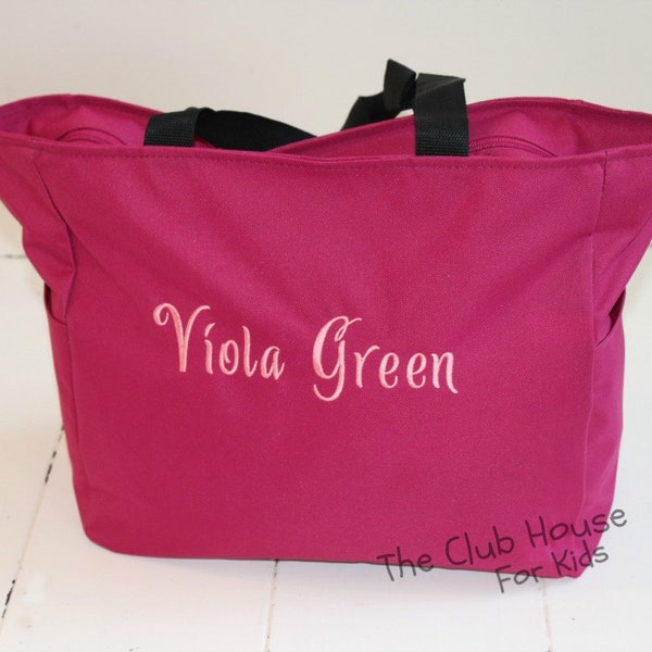 Daycare Tote Bag, Personalized Tote Bag, Travel Bag, Overnight Bag, Diaper Bag, Large Tote bag with Zipper Closure