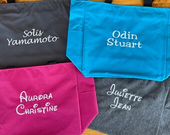 Personalized Tote Bag with Zipper Closure, Day Care Bag, All Purpose Tote Bag