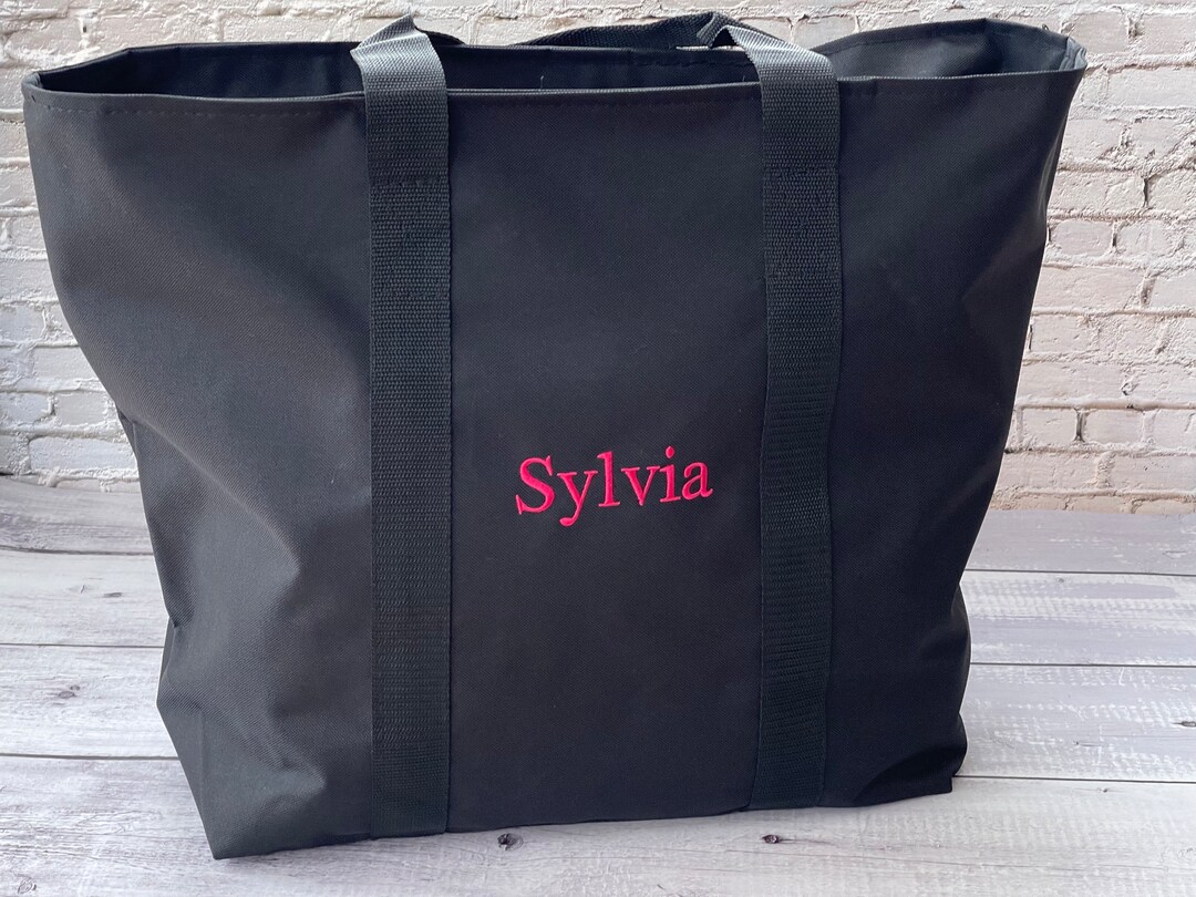 Daycare Tote Bag, Custom Embroidery XL Boat Tote, Zip Closure Bag