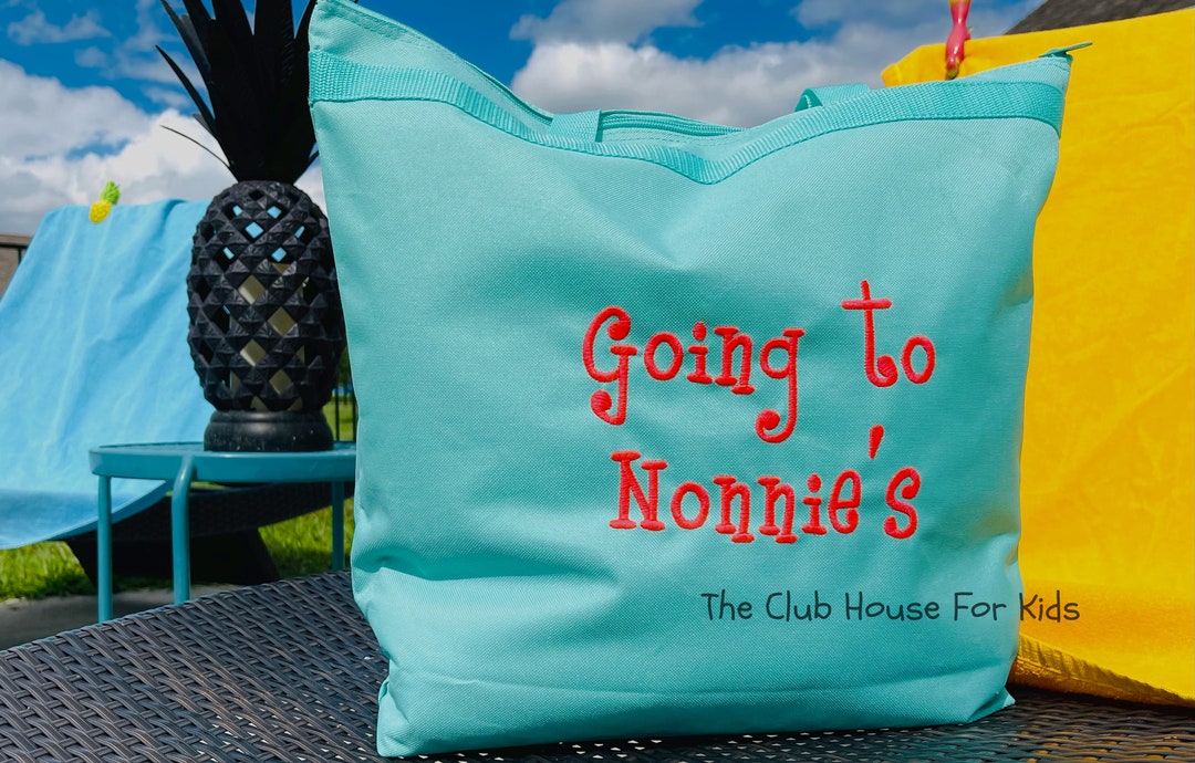 Personalized Tote Bag With Zipper, Kids Travel Bag, Custom Embroidery