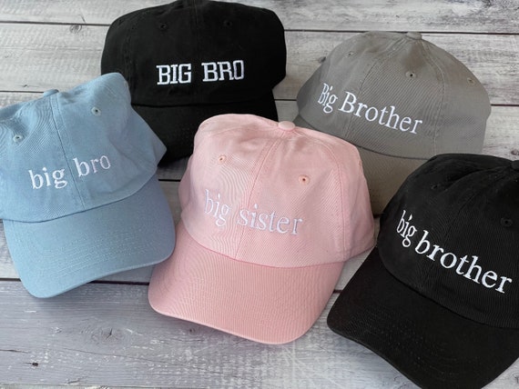Big Sis Baseball Caps, Big Bro Hat, Classic Dad Hat, Youth Ball Cap, Summer Hat, Custom Hats For Kids and Adults