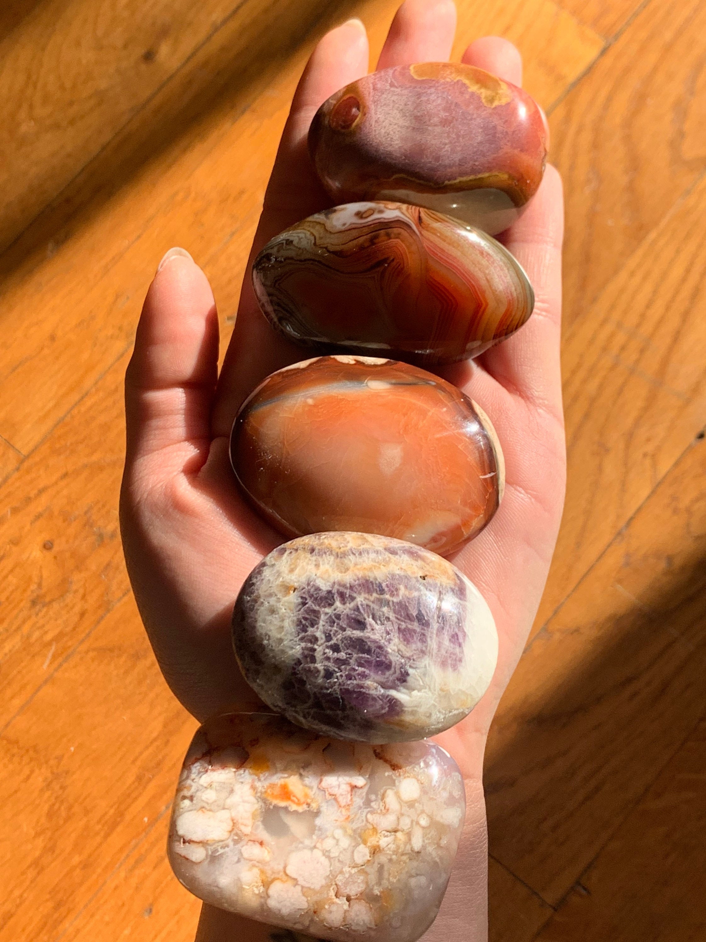 Pierre de Palme Jaspe Polychrome, Pierre Polychrome Violet, Crystal, Se Sardonyx, Améthyste Palmston