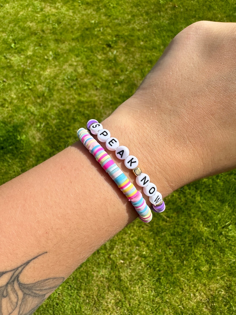 Speak Now Taylor Swift Themed Clay Bead Friendship Bracelet - Etsy