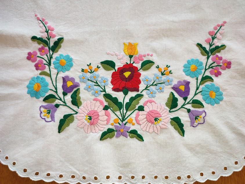 80's ビンテージエプロン ハンガリー刺繍 フォークダンス用 緑園｜東欧