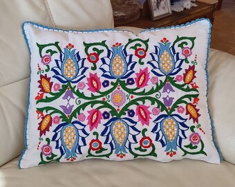 Hungarian Vintage Cushion cover, Folk art pillowcase,